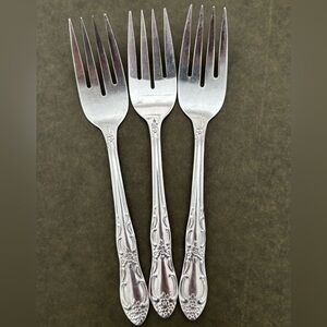 Oneida Craft Oakleigh Stainless OHS103 Set 3 Salad Forks Silverware Flatware